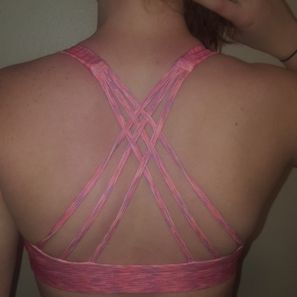 Pink sports bra
